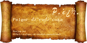 Pelger Árvácska névjegykártya
